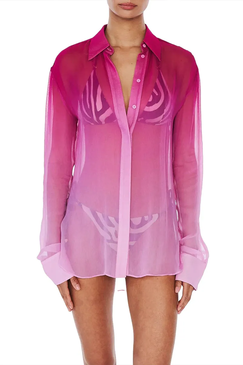 TS3247 Tie Dye Sheer Shirt Top