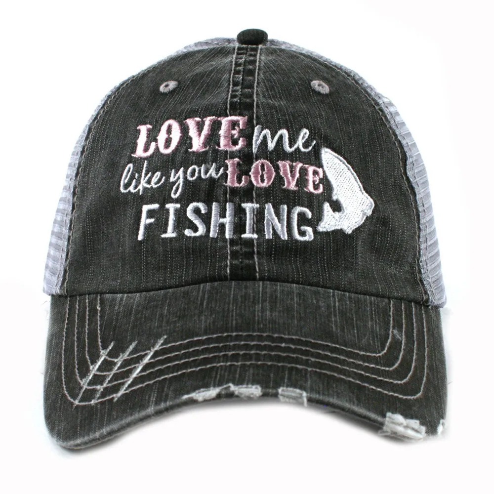 Tshirts, tank, long sleeve and hats {Love me like you love fishing} Camoflauge greens. Fish.