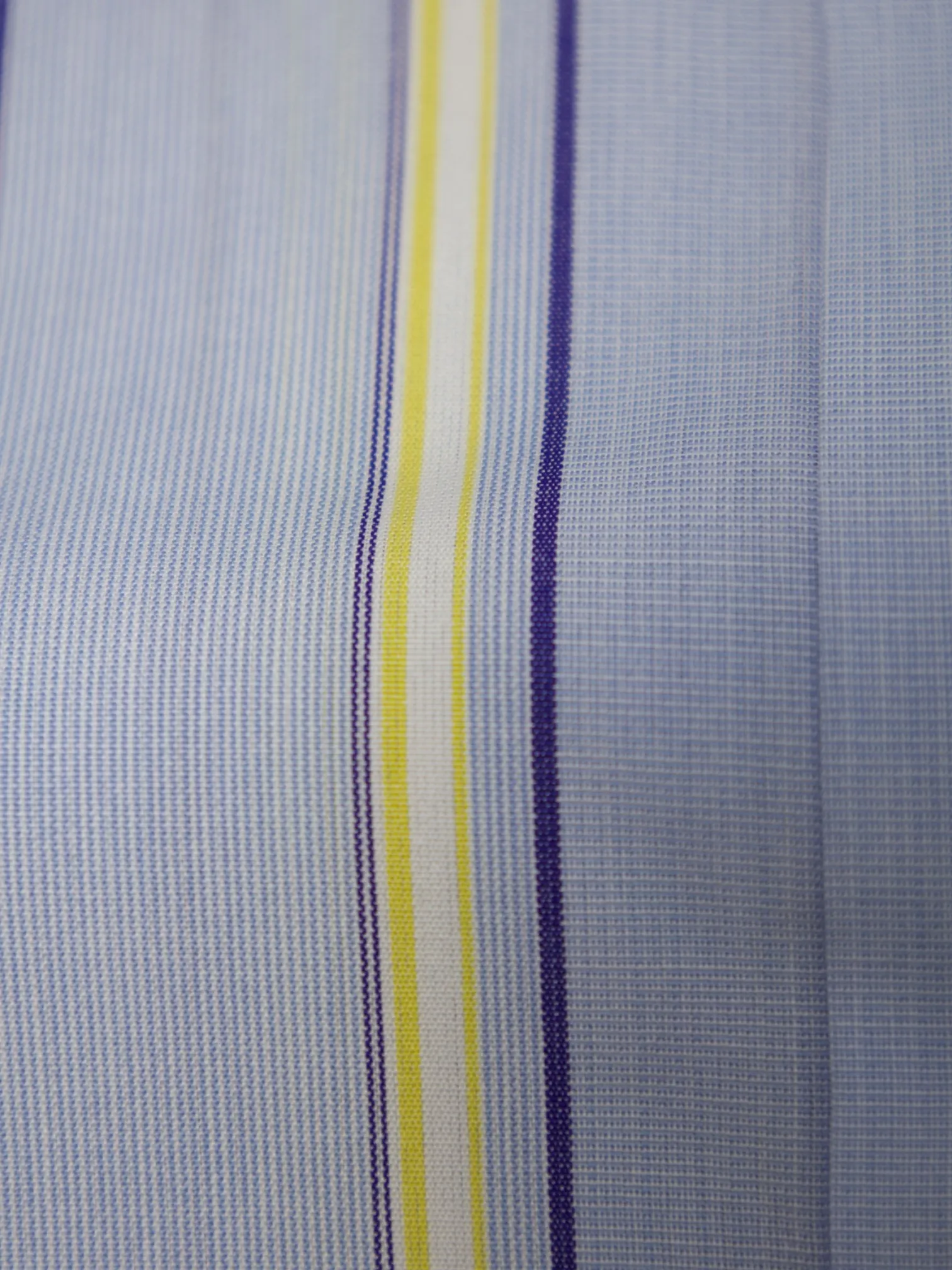 Turnbull & Asser Light Blue & Yellow Contrast Collar Striped Shirt