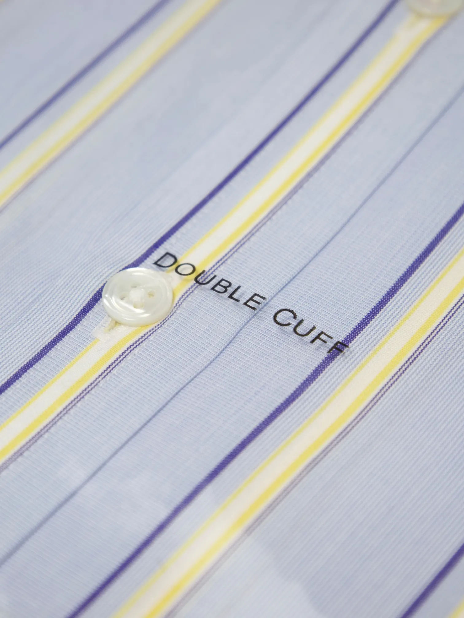 Turnbull & Asser Light Blue & Yellow Contrast Collar Striped Shirt