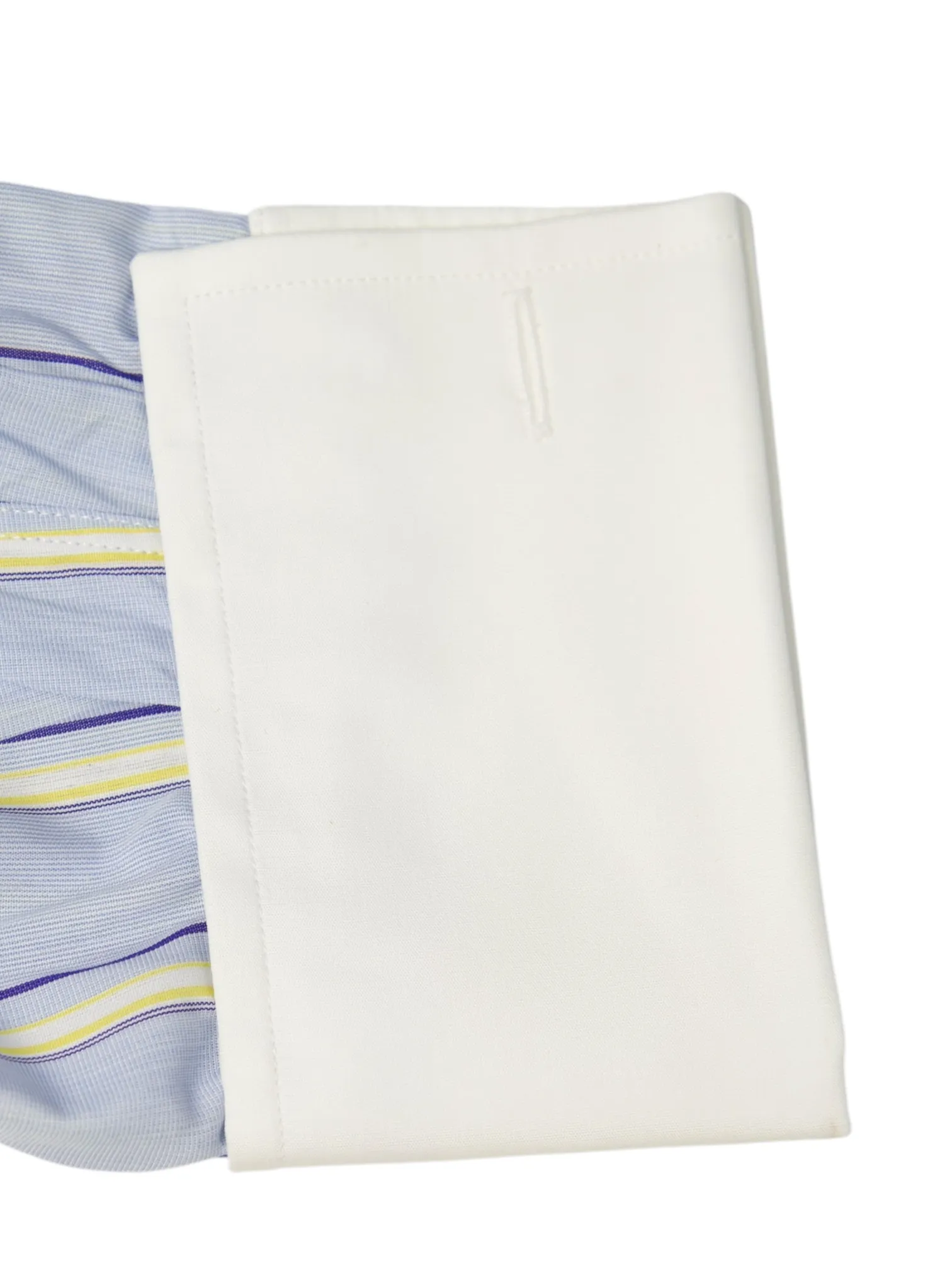 Turnbull & Asser Light Blue & Yellow Contrast Collar Striped Shirt