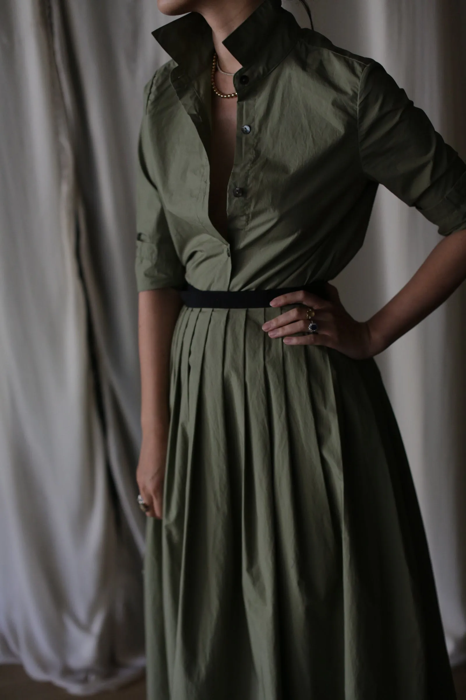 Typewriter Shirtdress | Olive