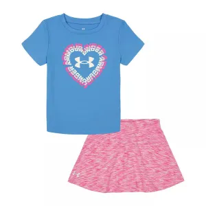 Under Armour Girl UA Heart Logo Graphic Tee & Space Dye Skort Set