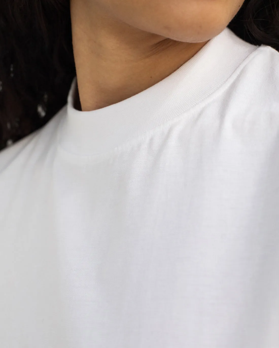 Unisex Big Collar T-shirt Classic White