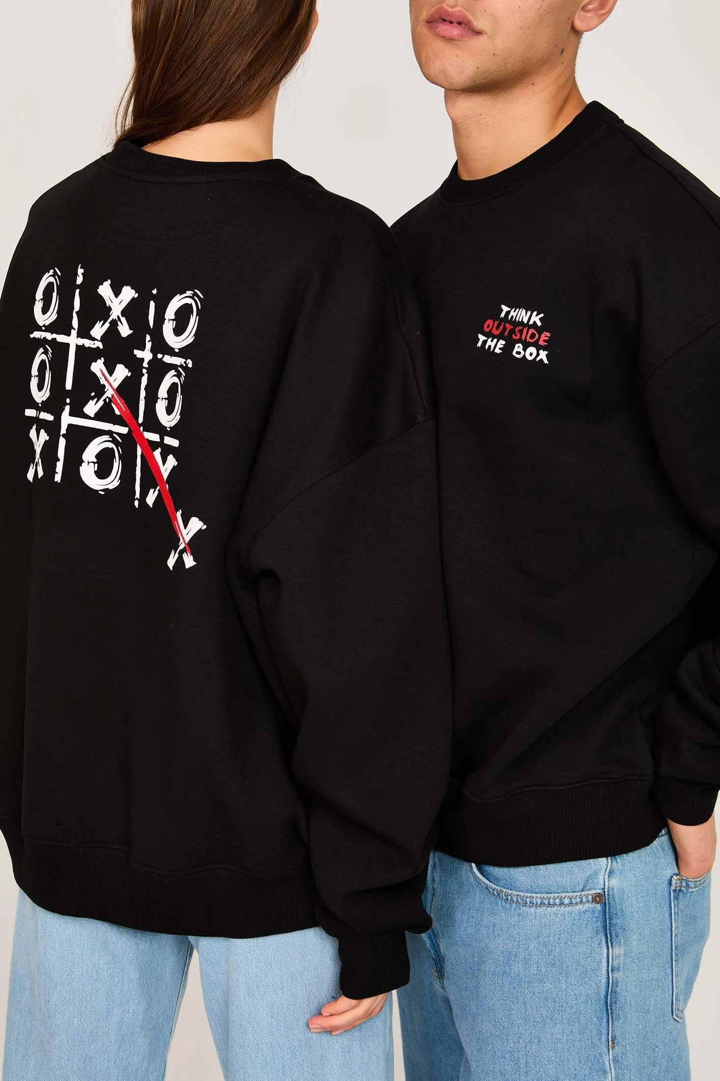 Unisex Sweat Shirt  Loose Fit Printed Hoodie Black