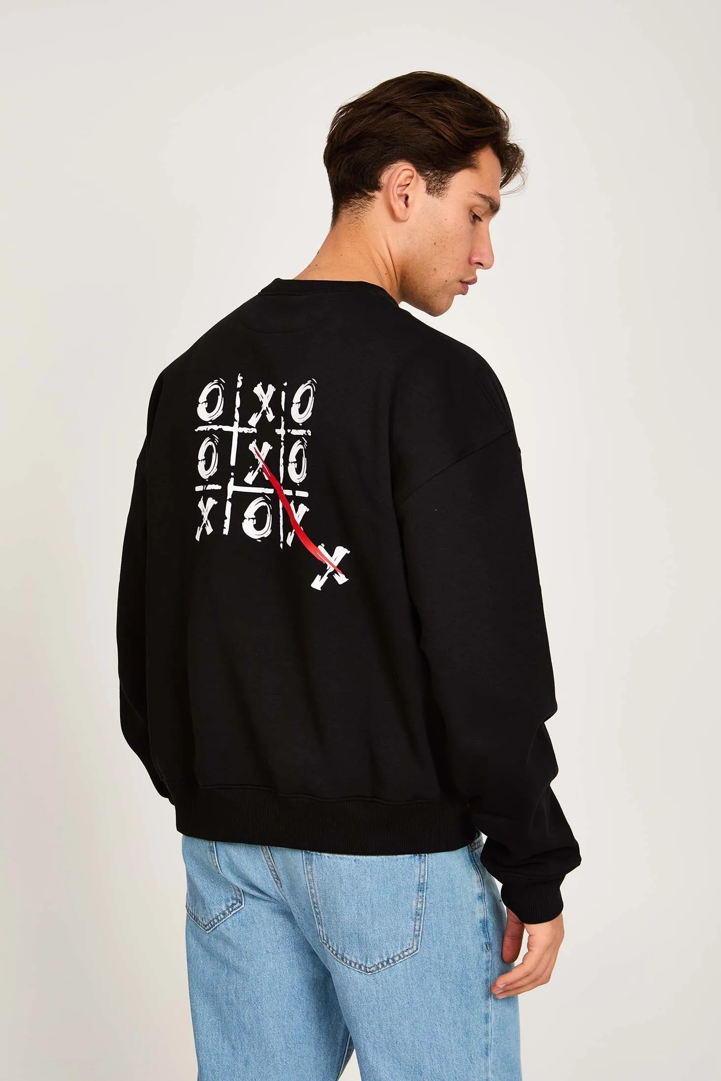 Unisex Sweat Shirt  Loose Fit Printed Hoodie Black
