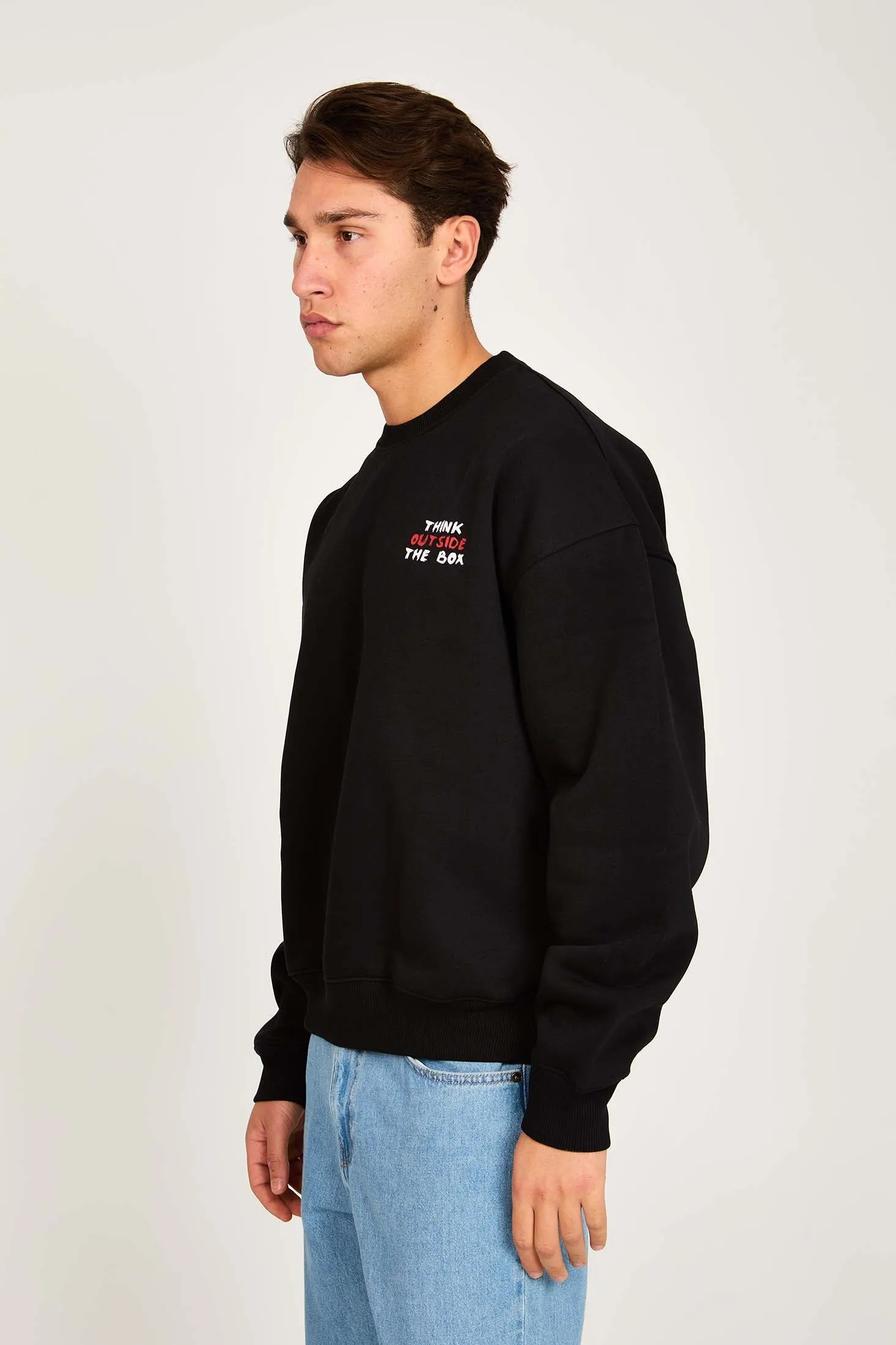 Unisex Sweat Shirt  Loose Fit Printed Hoodie Black