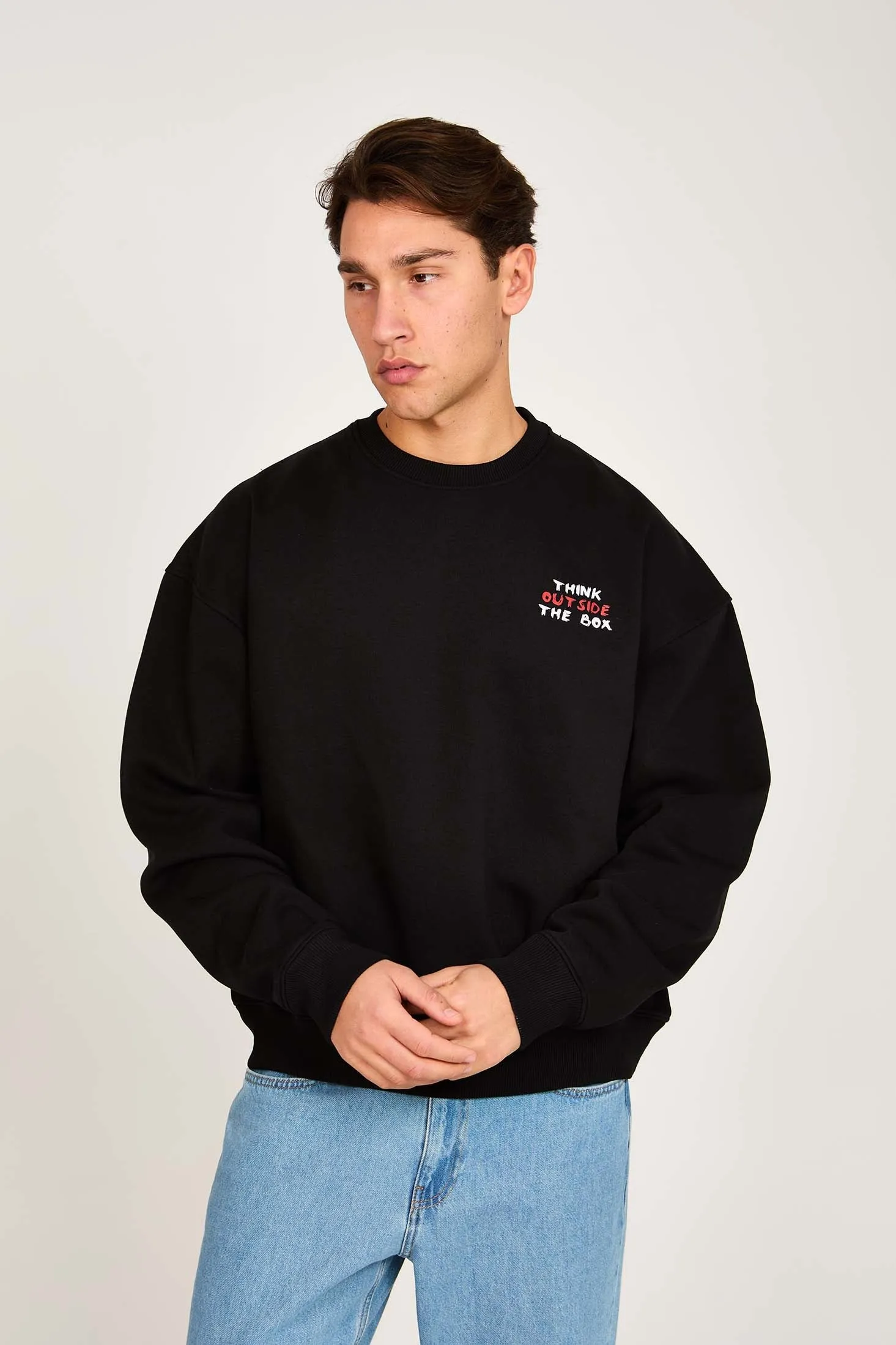 Unisex Sweat Shirt  Loose Fit Printed Hoodie Black