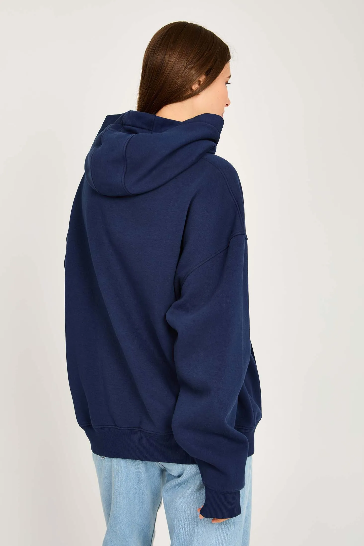 Unisex Sweat Shirt  Loose Fit Printed Hoodie Navy