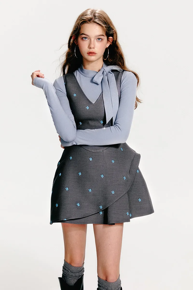 V-Neck Waist Bud Vest Dress