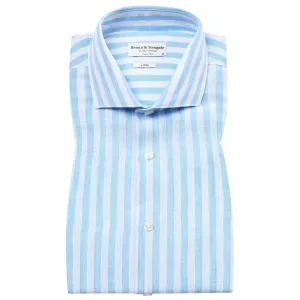 VALENCIA BLOCK STRIPE LINEN SHIRT