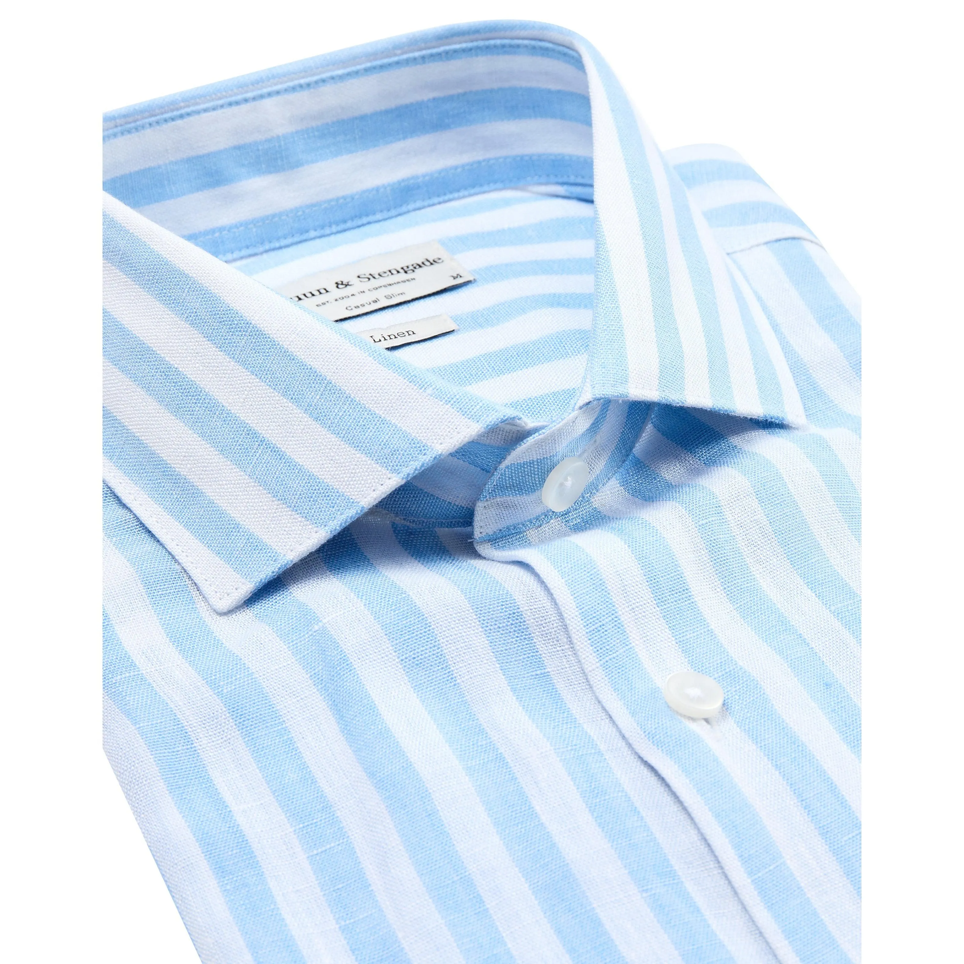 VALENCIA BLOCK STRIPE LINEN SHIRT