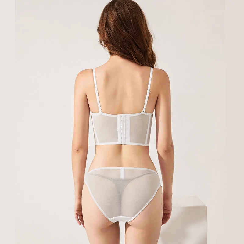 Vintage Embroidered Lingerie Thin Push Up Bra