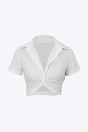 Viridis - Modern Twist Style Woman's Cropped Shirt