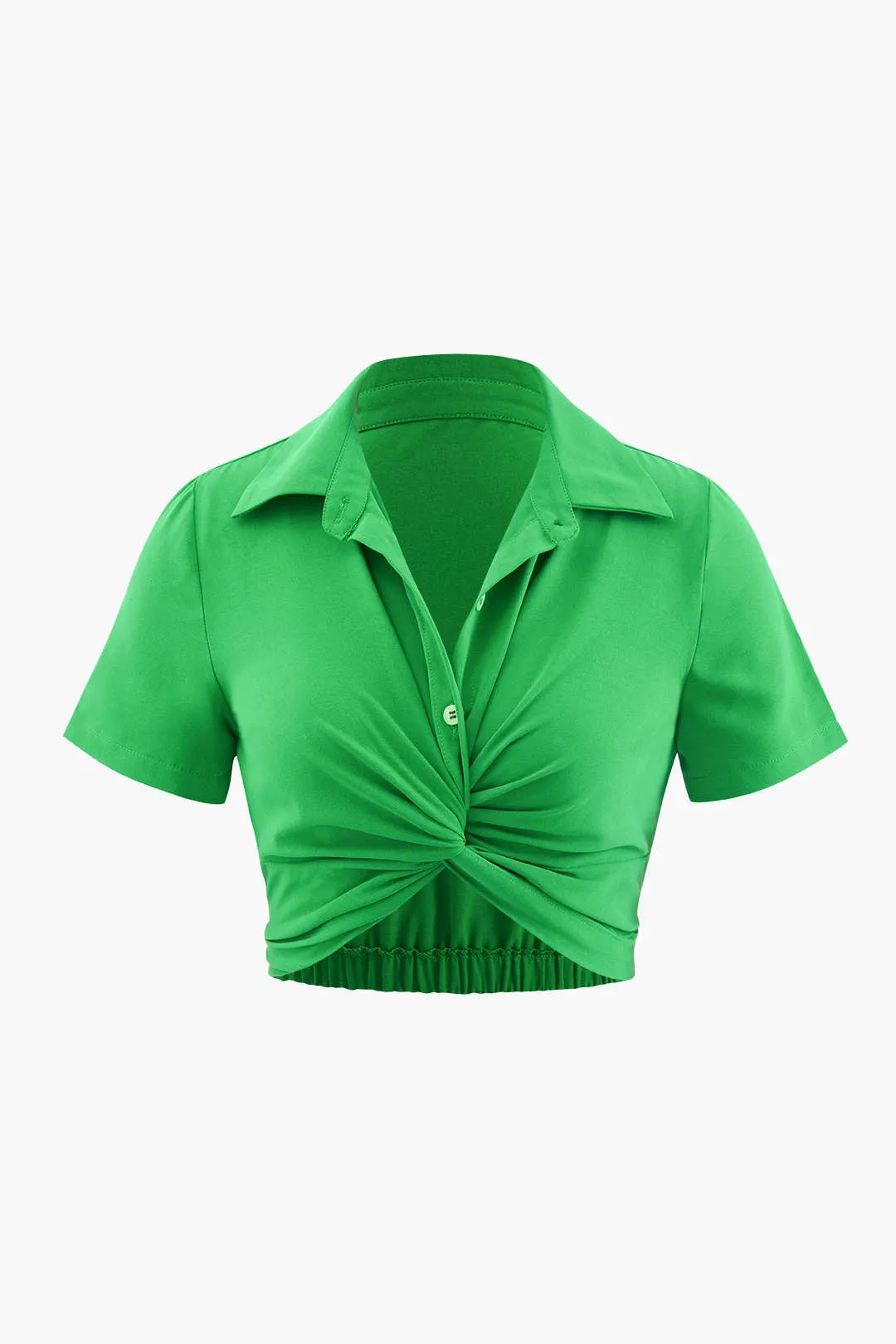 Viridis - Modern Twist Style Woman's Cropped Shirt