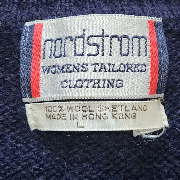 Vtg Nordstrom Women Wool Shetland Striped Sweater Vest Lrg Academia Classic Prep