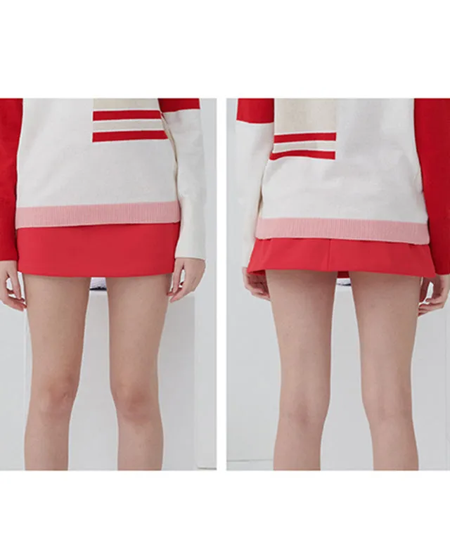 [Warehouse Sale] Clang Clang Classic Simple A-Line Heat-Up Skirt - Fresh Red - L