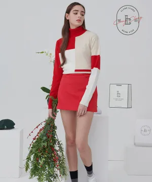 [Warehouse Sale] Clang Clang Classic Simple A-Line Heat-Up Skirt - Fresh Red - L