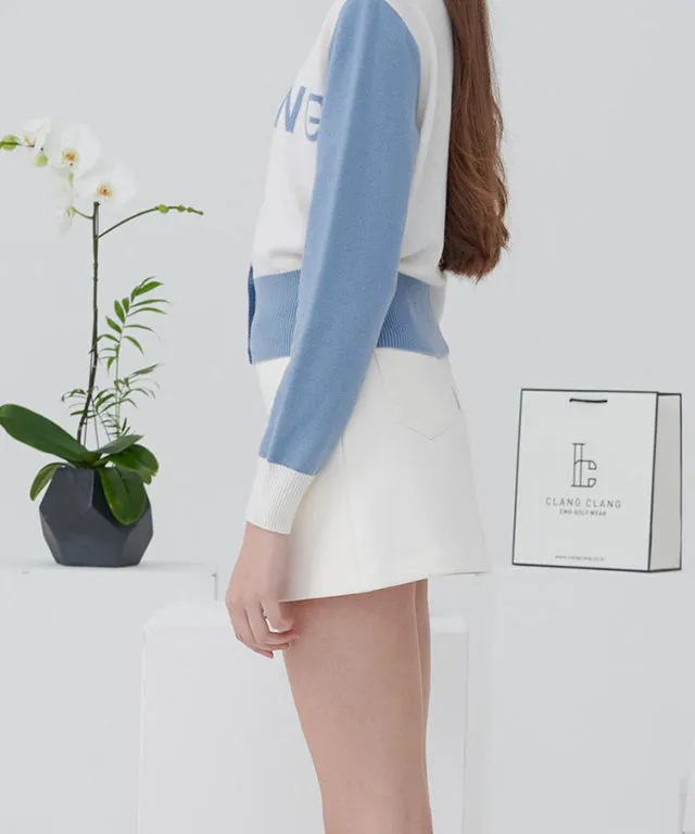 [Warehouse Sale] Clang Clang Classic Simple A-Line Heat-Up Skirt - Pure White - XS