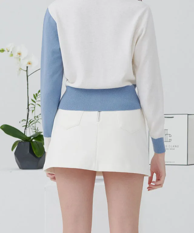 [Warehouse Sale] Clang Clang Classic Simple A-Line Heat-Up Skirt - Pure White - XS