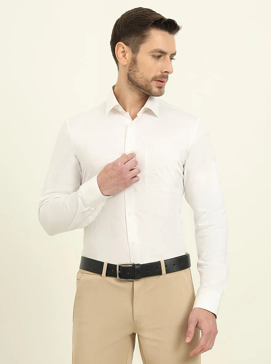 White Checked Slim Fit Formal Shirt | JadeBlue
