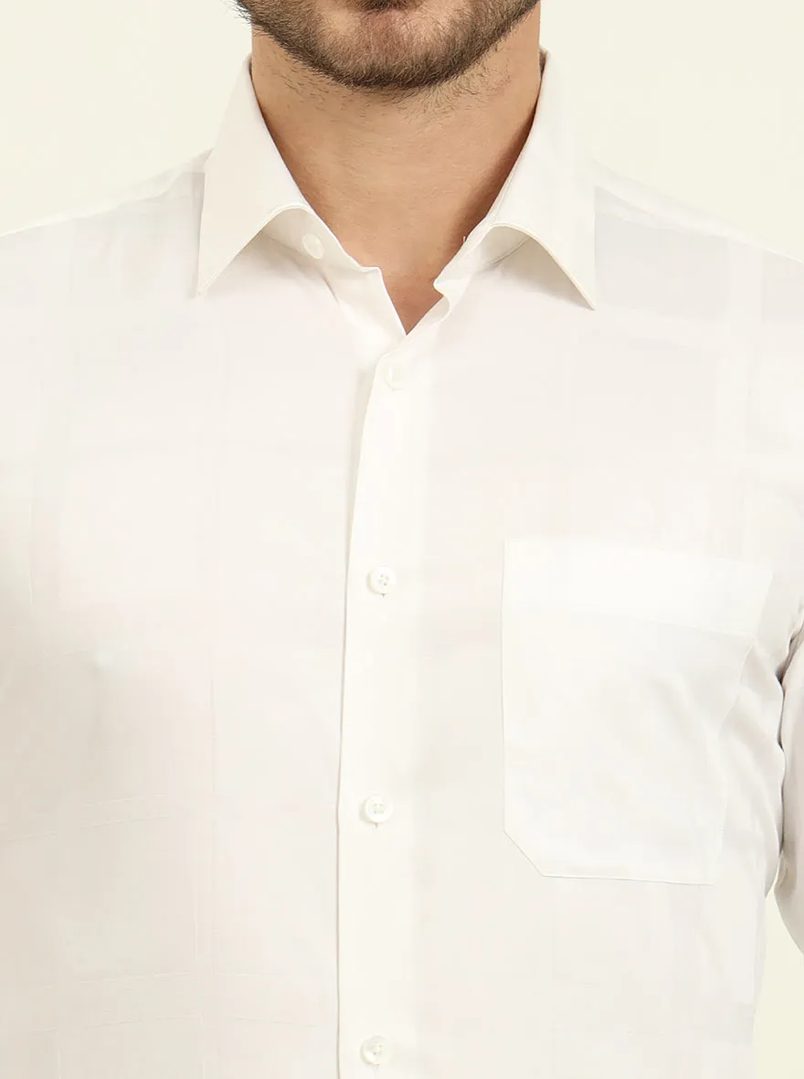 White Checked Slim Fit Formal Shirt | JadeBlue