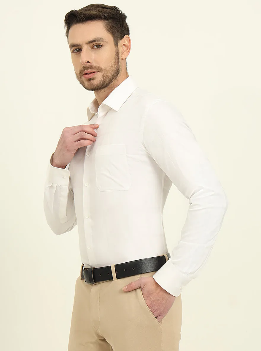 White Checked Slim Fit Formal Shirt | JadeBlue