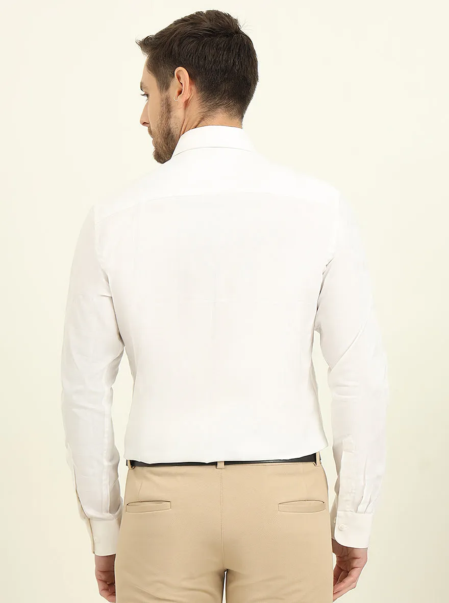 White Checked Slim Fit Formal Shirt | JadeBlue