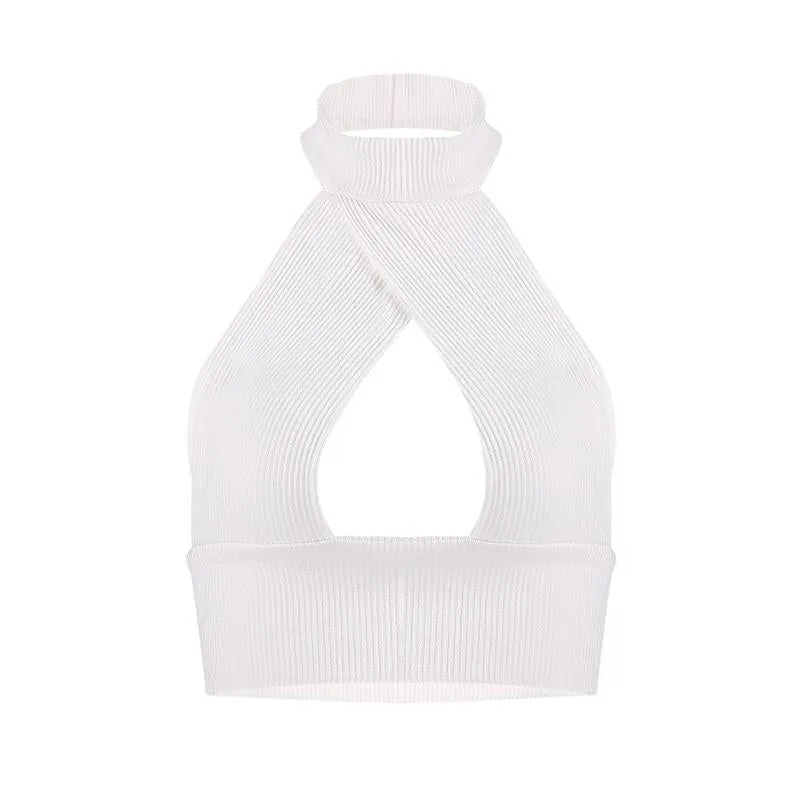 White openwork vest KF90589