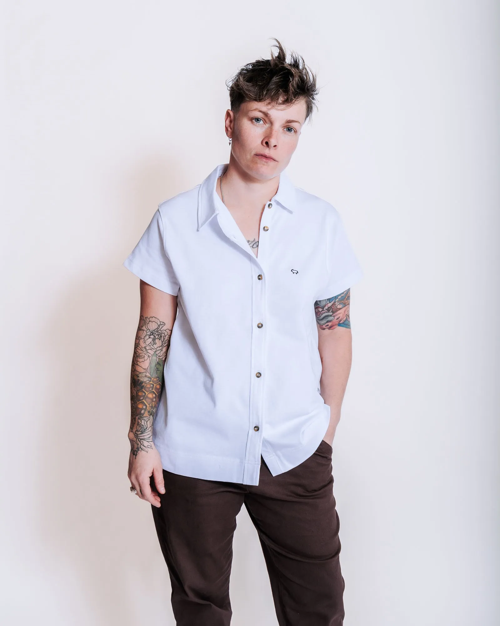 White Short Sleeve Shirtee