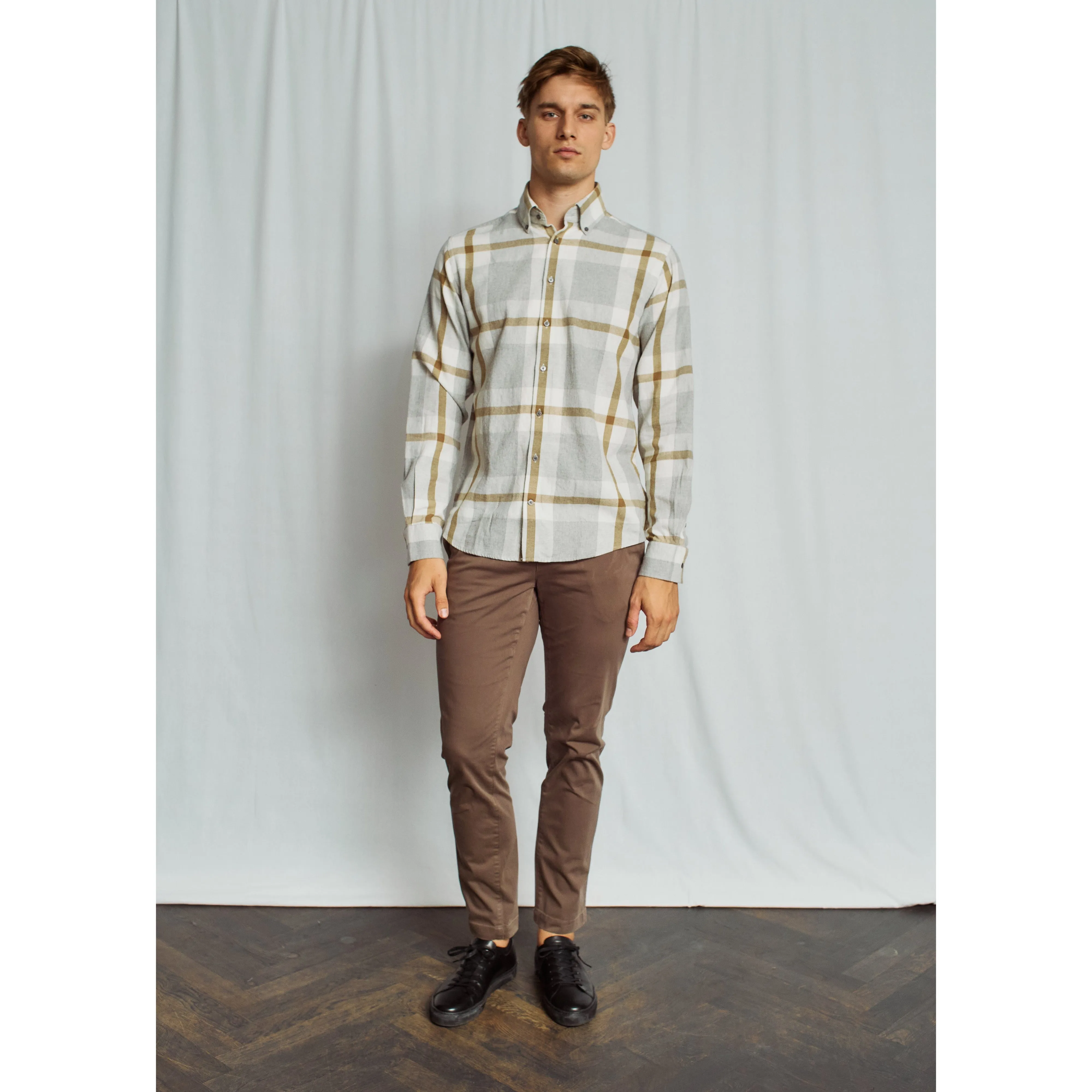 WILTON MODERN CHECK SHIRT BRUSHED FINISH