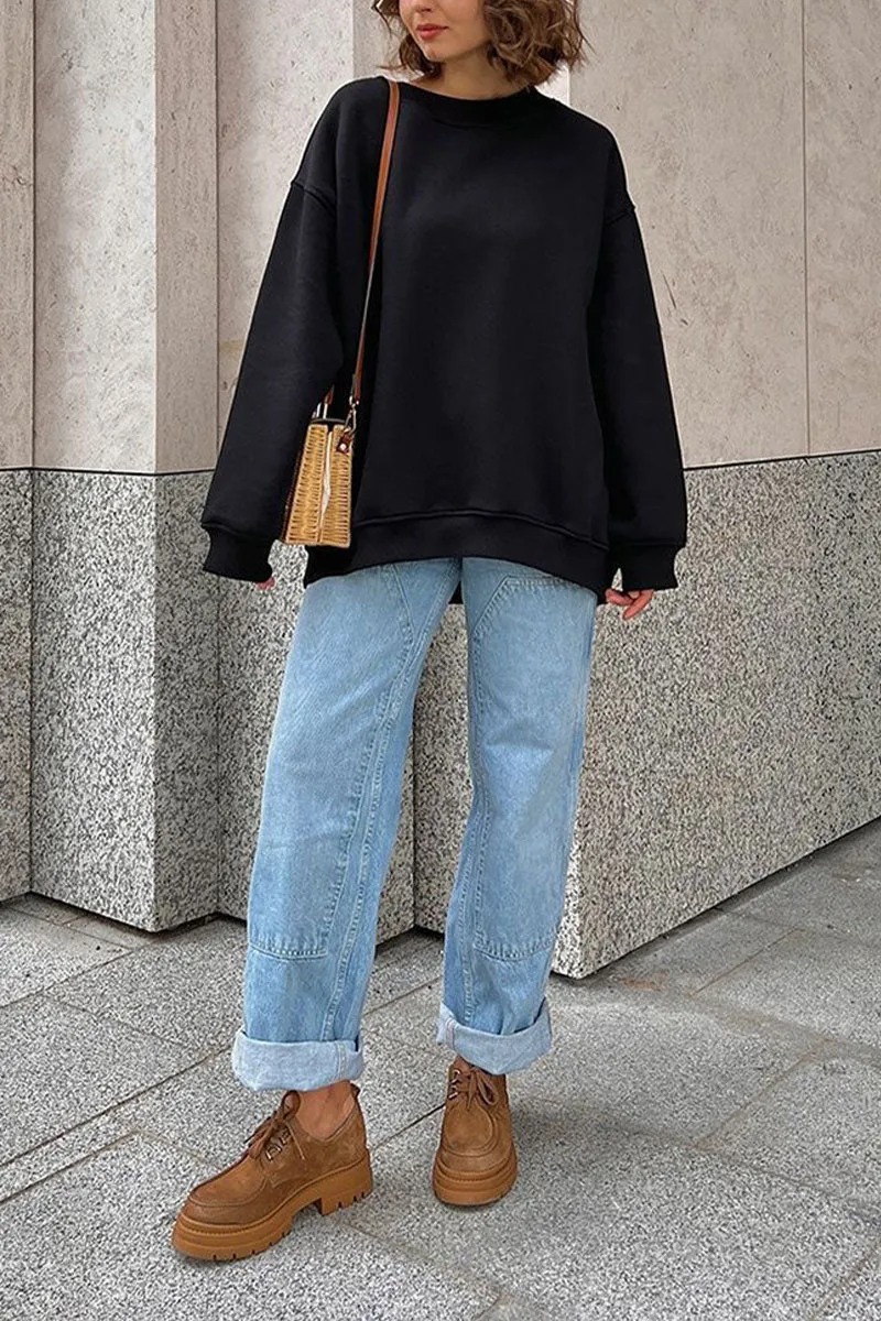 WJ0195 Fleece Oversized Sweatshirt