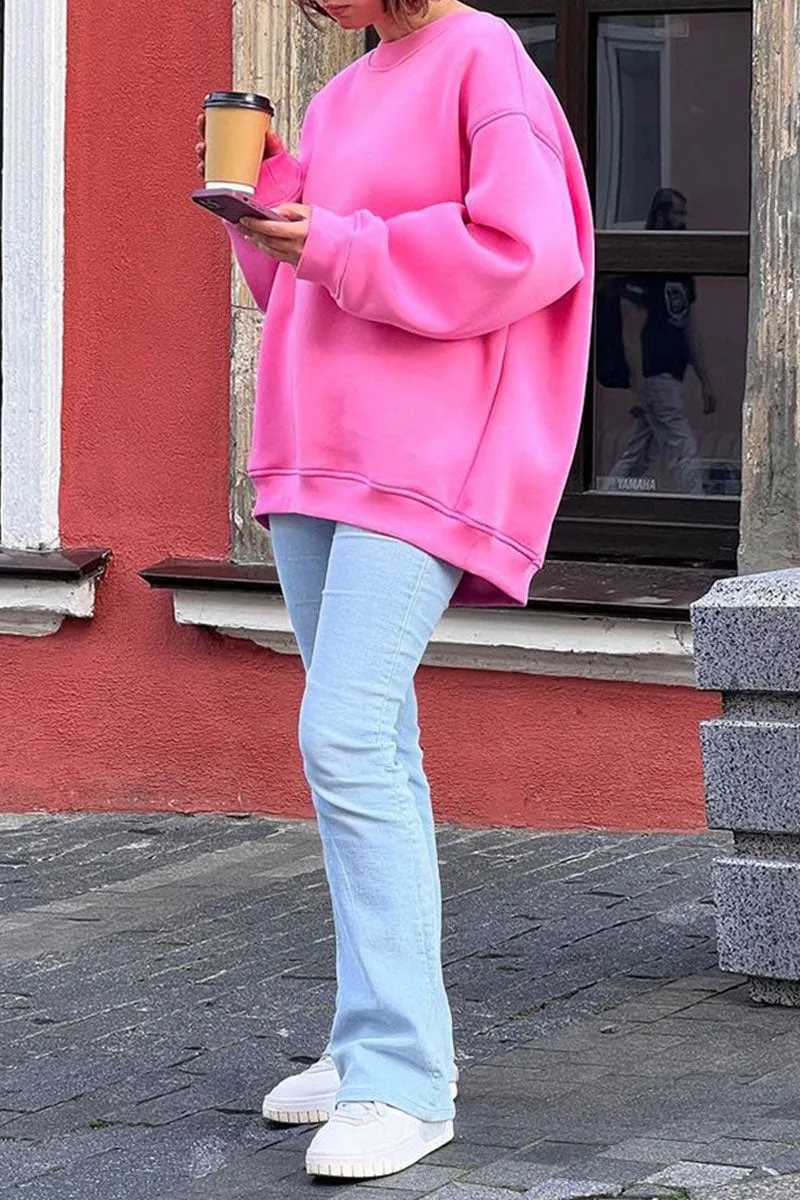 WJ0195 Fleece Oversized Sweatshirt