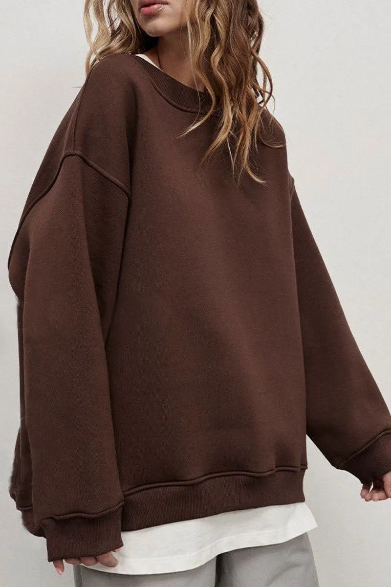 WJ0195 Fleece Oversized Sweatshirt