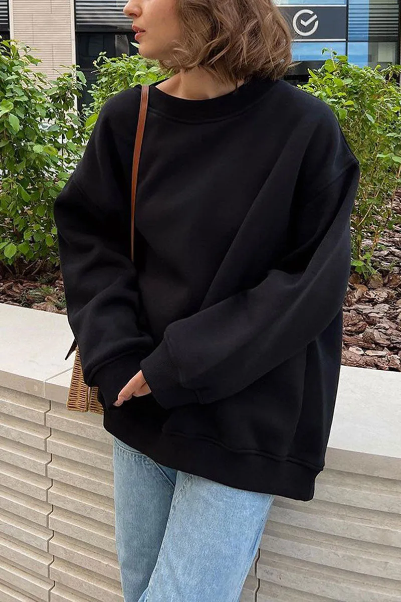 WJ0195 Fleece Oversized Sweatshirt