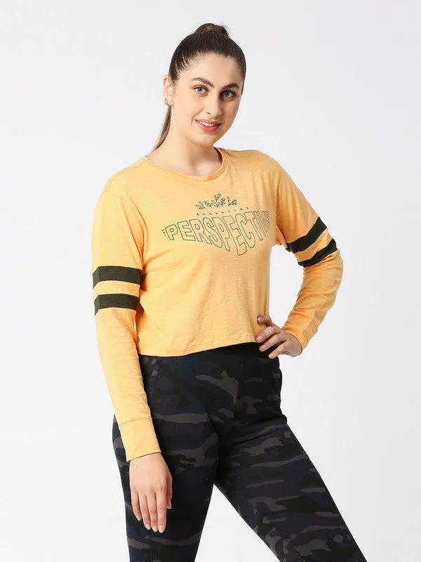 Women Brown Loose Fit Printed T-Shirt - Boundless Top-RG