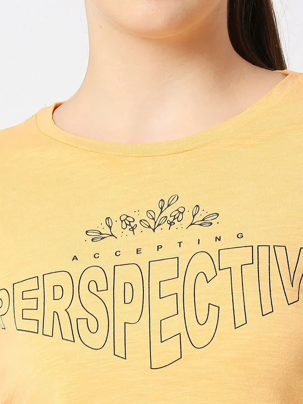 Women Brown Loose Fit Printed T-Shirt - Boundless Top-RG