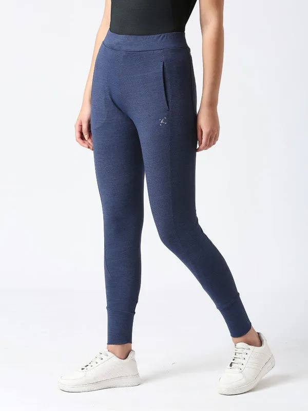 Women Denim Blue Solid Tights- TRANSVERSE PANT- DB