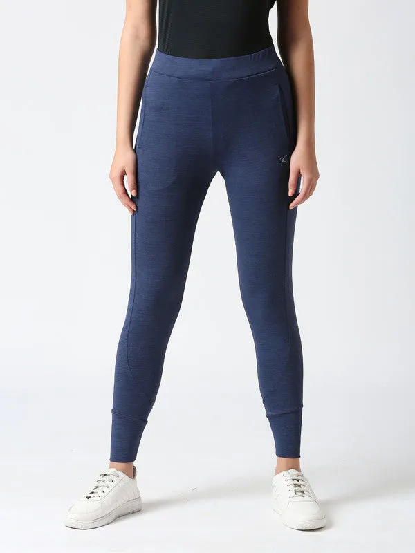 Women Denim Blue Solid Tights- TRANSVERSE PANT- DB