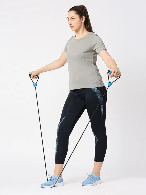 Women Grey Solid Regular Fit Sports T-Shirt - Ventura Tee-GR