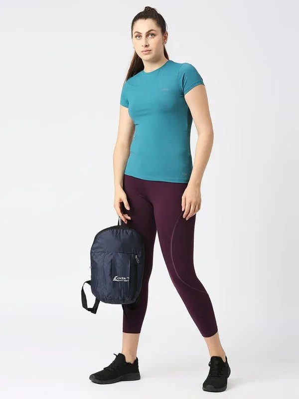 Women Sea Green Regular Fit Solid Top - FLY TECH TEE-SG