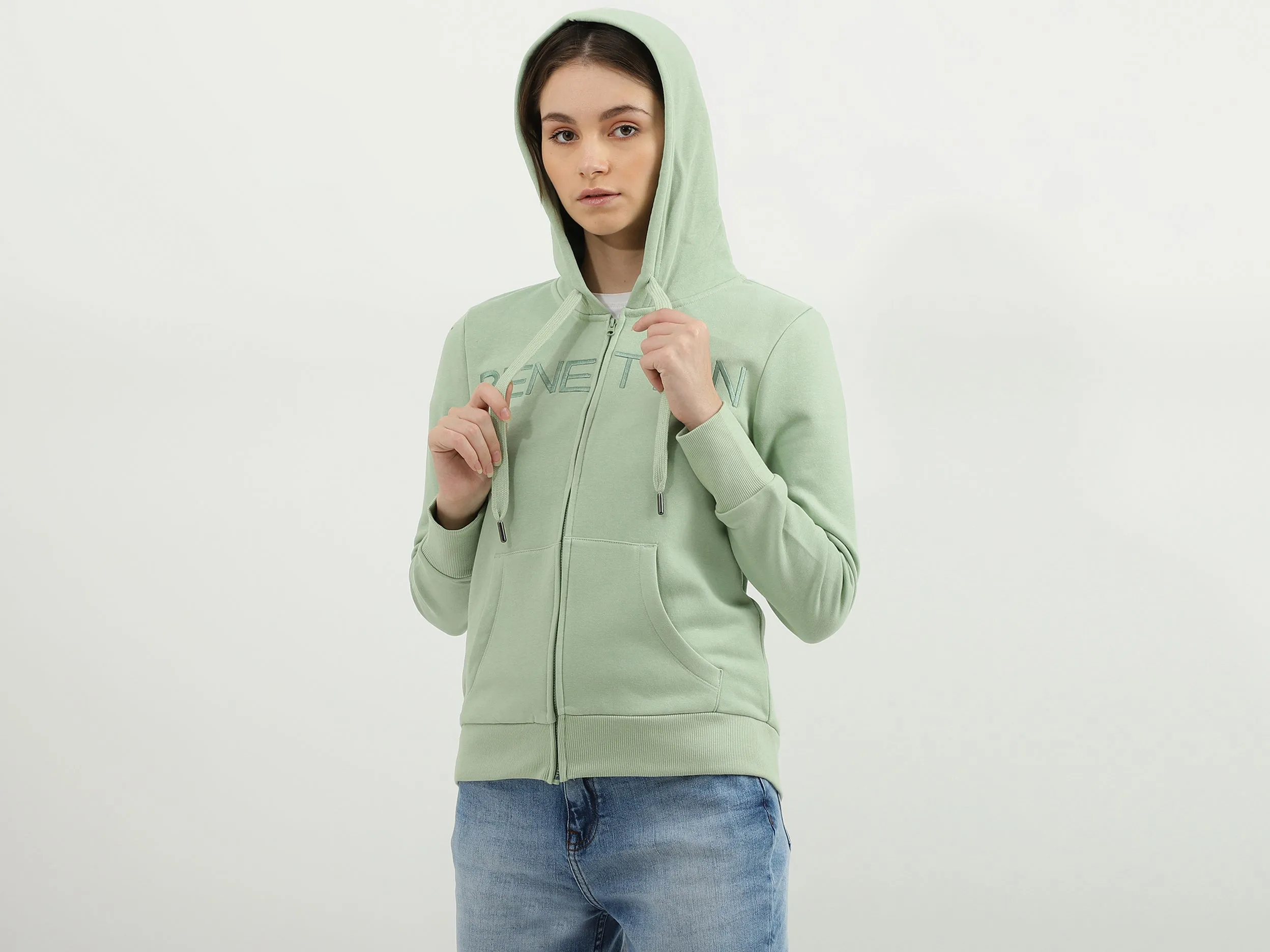 Women Typography Hooded Neck Sweatshirt