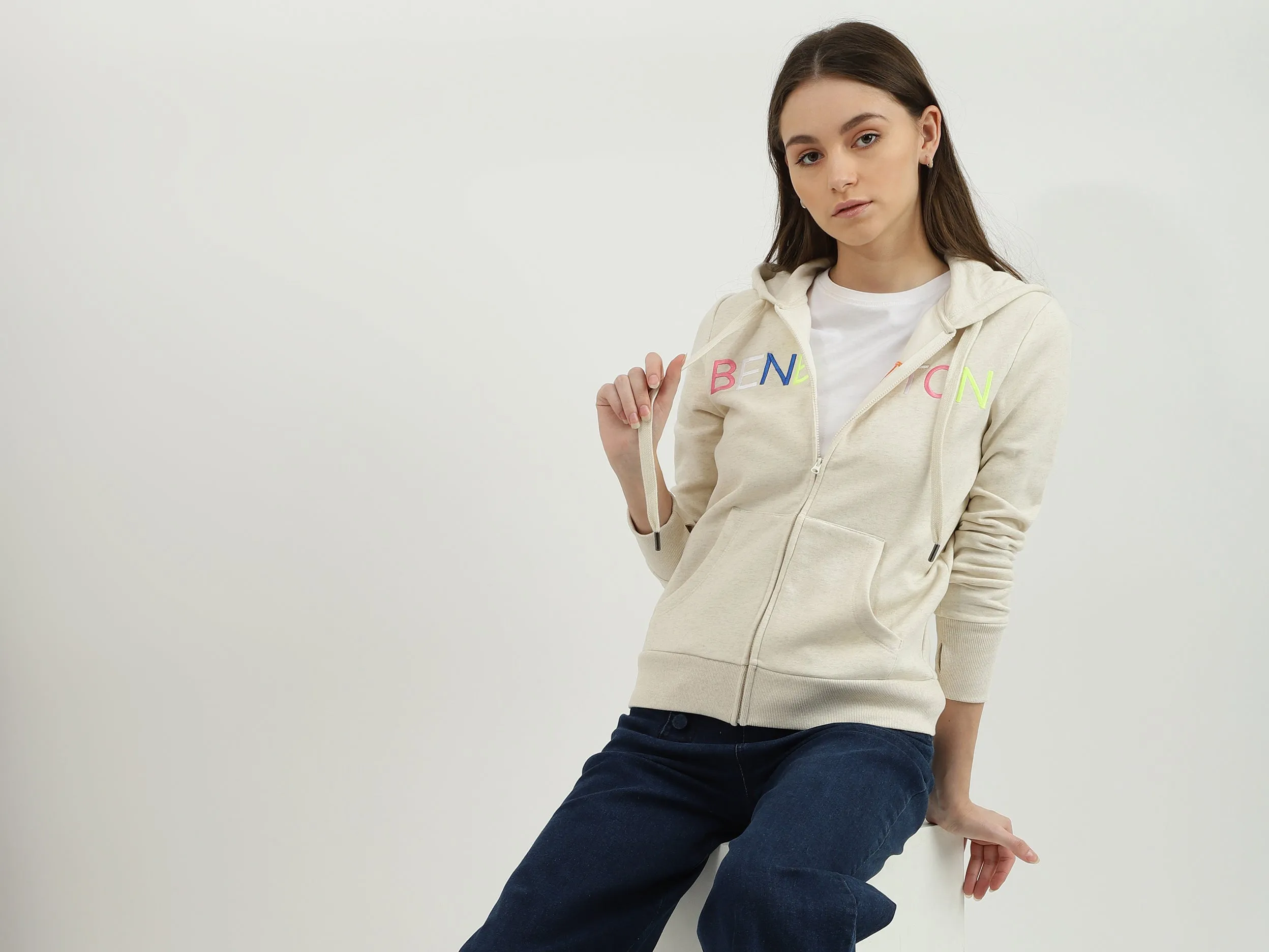 Women Typography Hooded Neck Sweatshirt