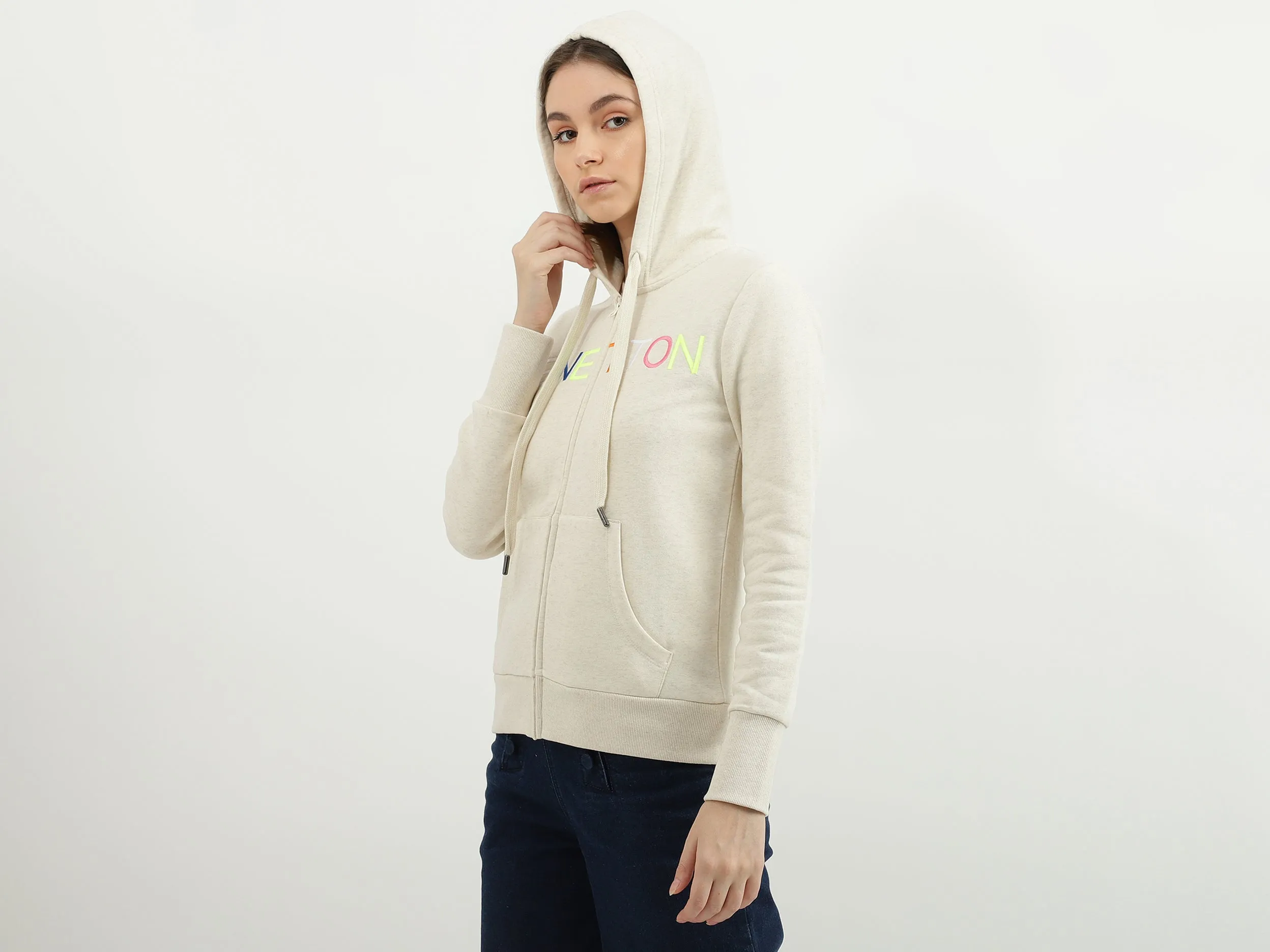 Women Typography Hooded Neck Sweatshirt