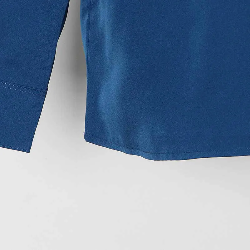Women V Neck Silk Blouse Loose Franch Shirt