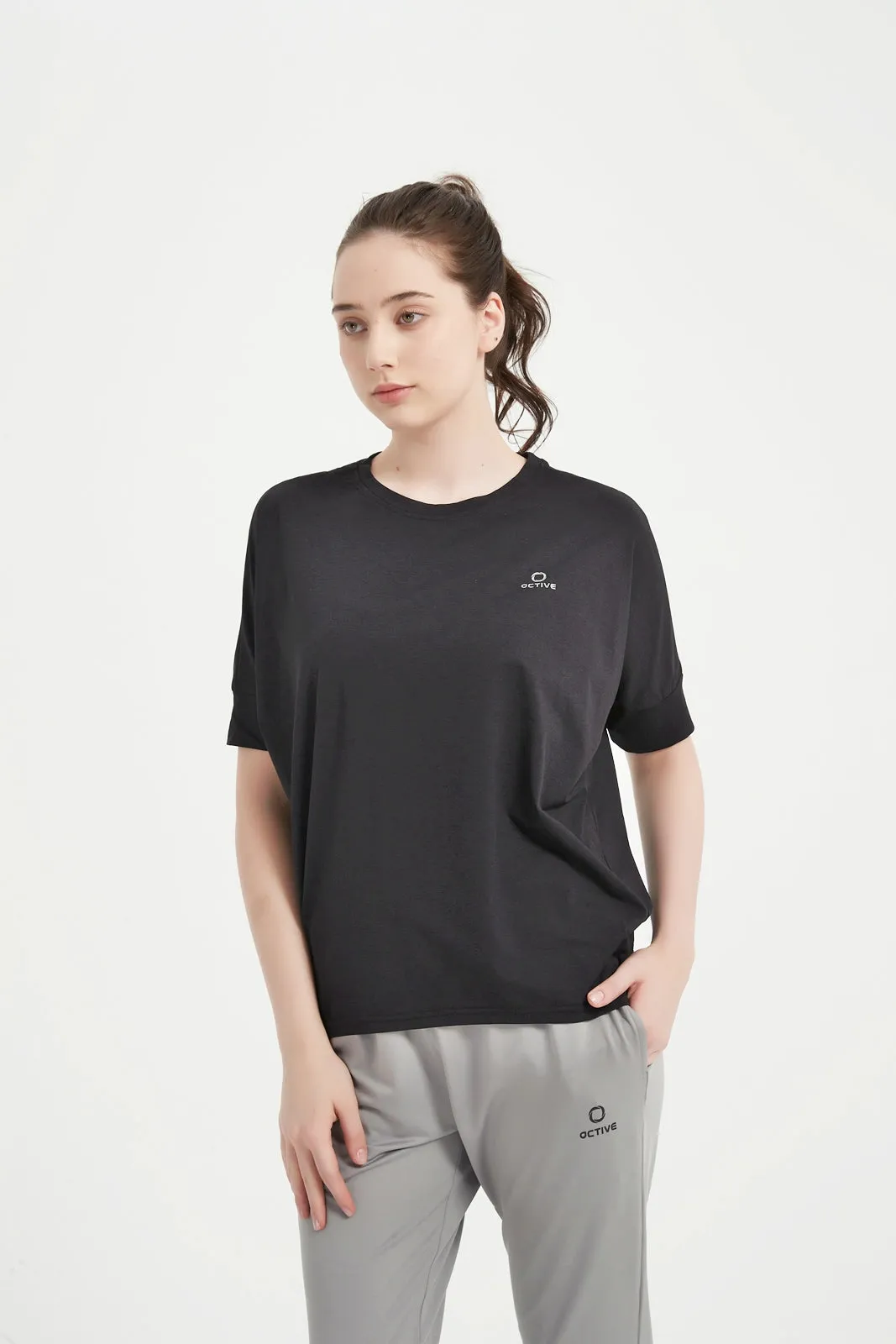 Women's Dolman Half Sleeved Crew Neck Tee
