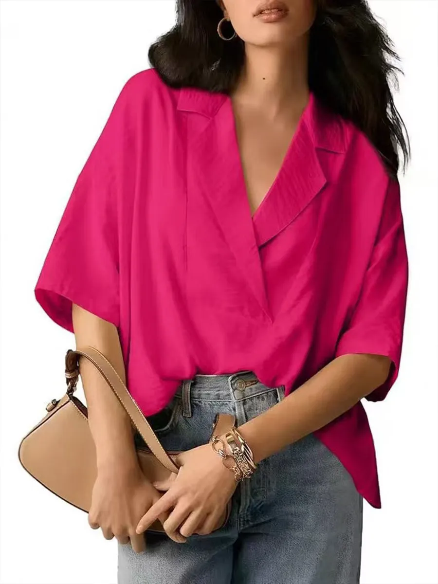 Women's Loose Lapel Casual Shirt