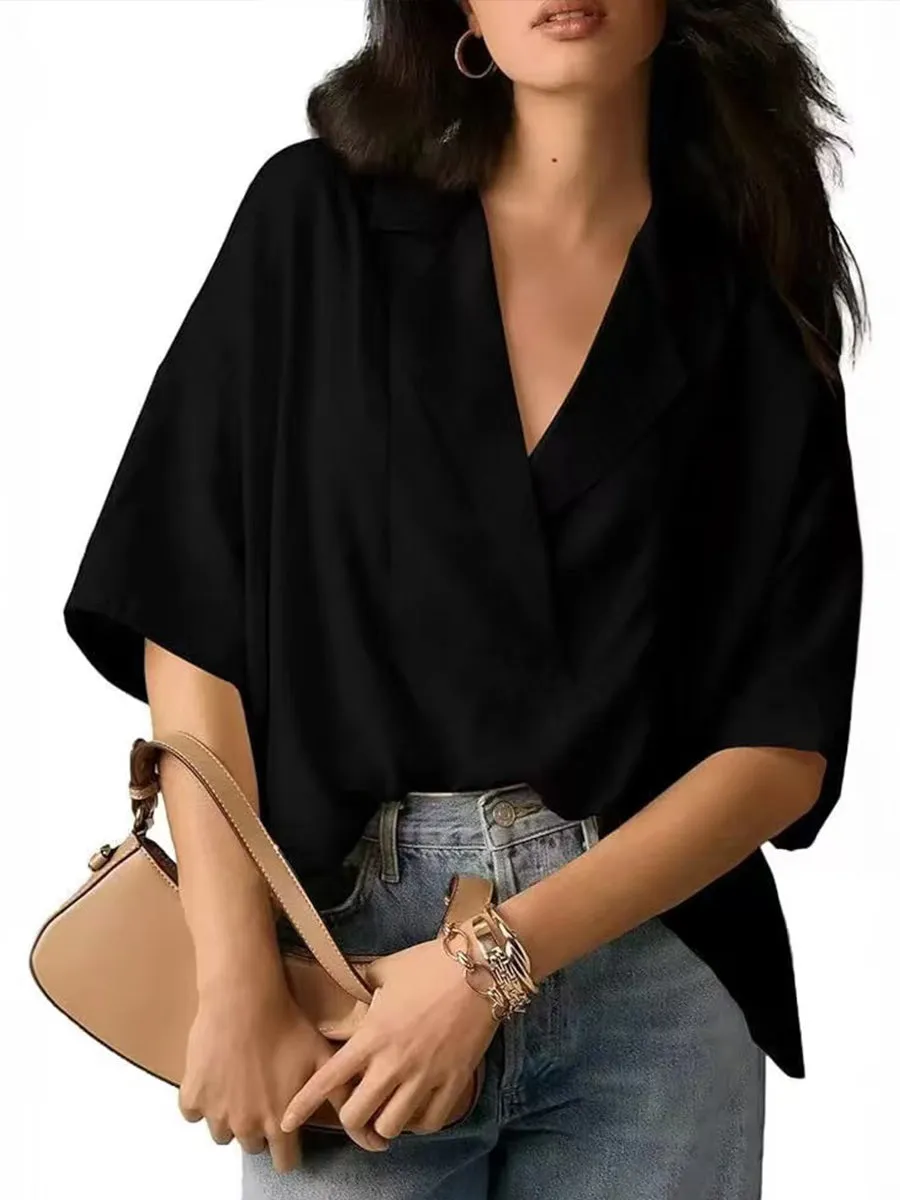 Women's Loose Lapel Casual Shirt