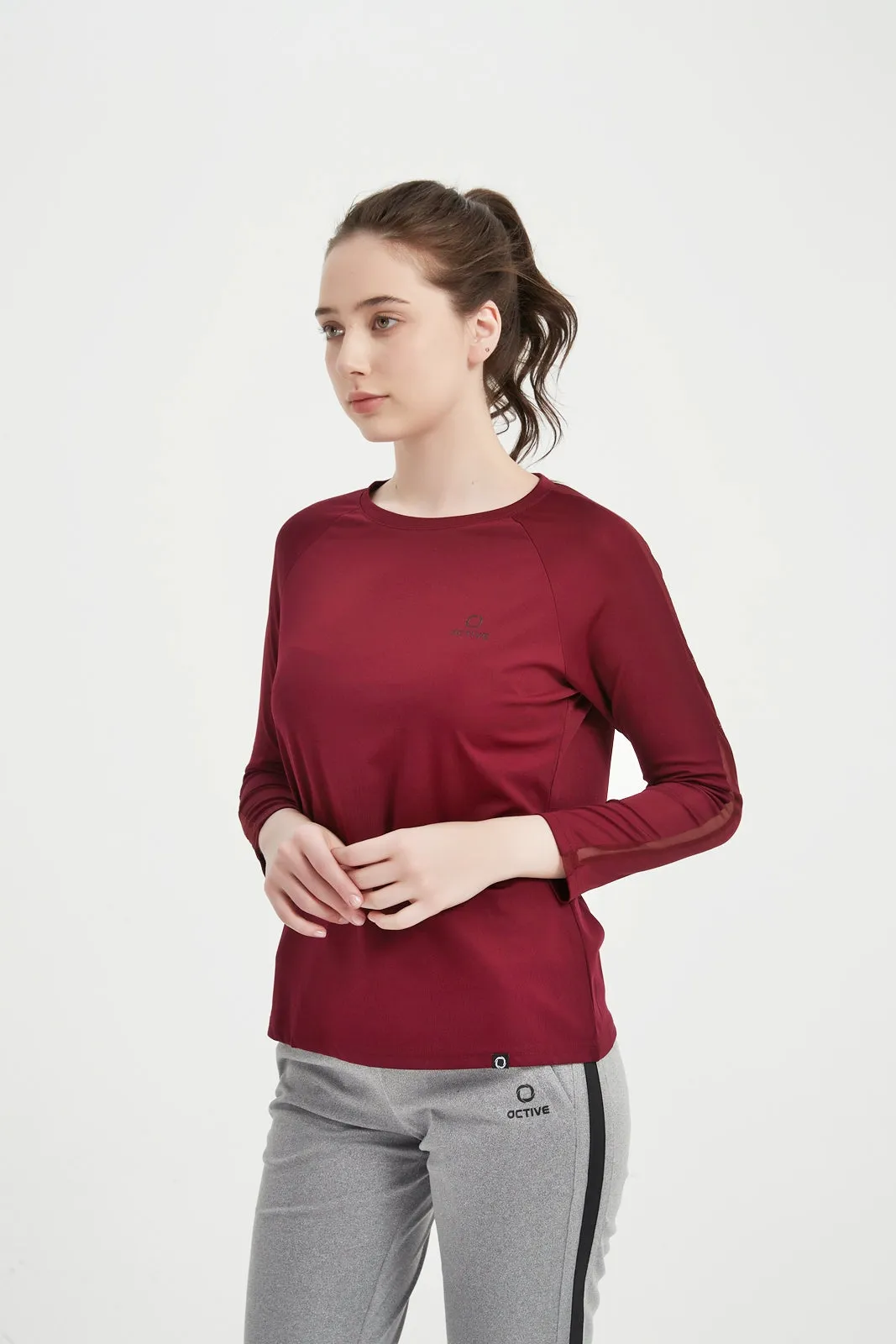 Women's LS Scoop Neck Raglan Tee