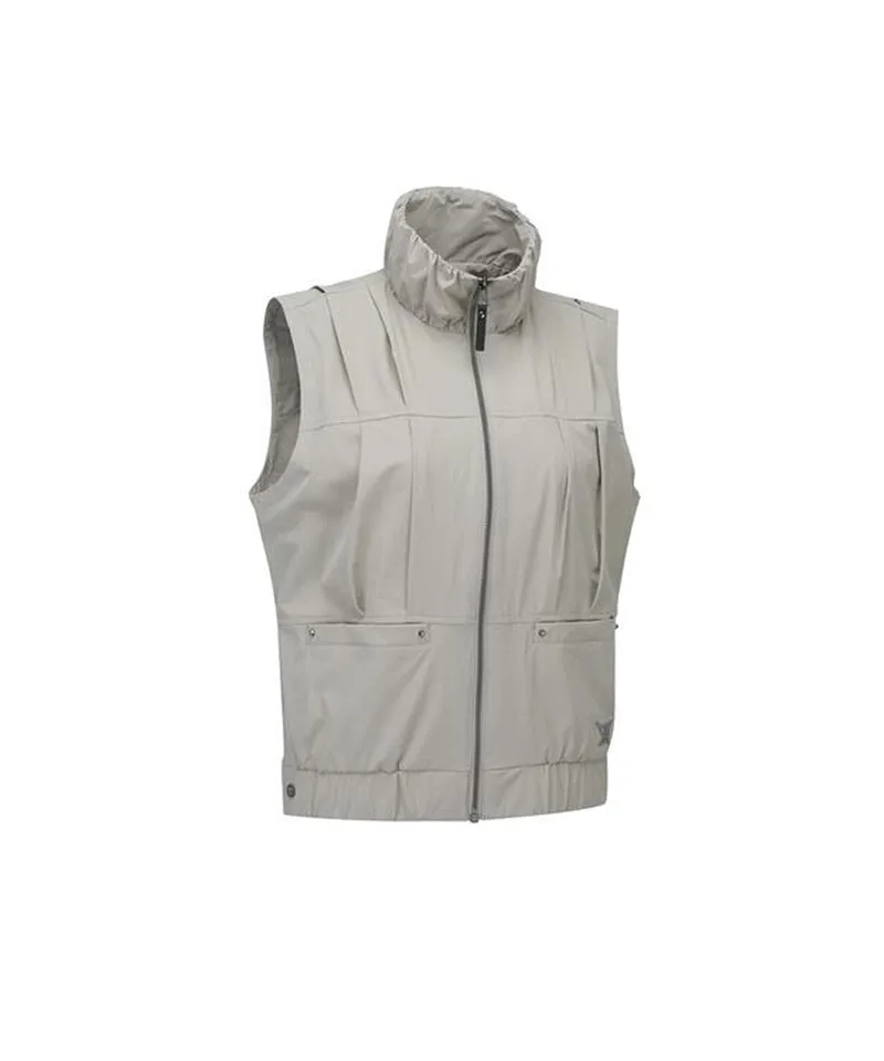 Women's Pleats Point Vest  - Light Beige